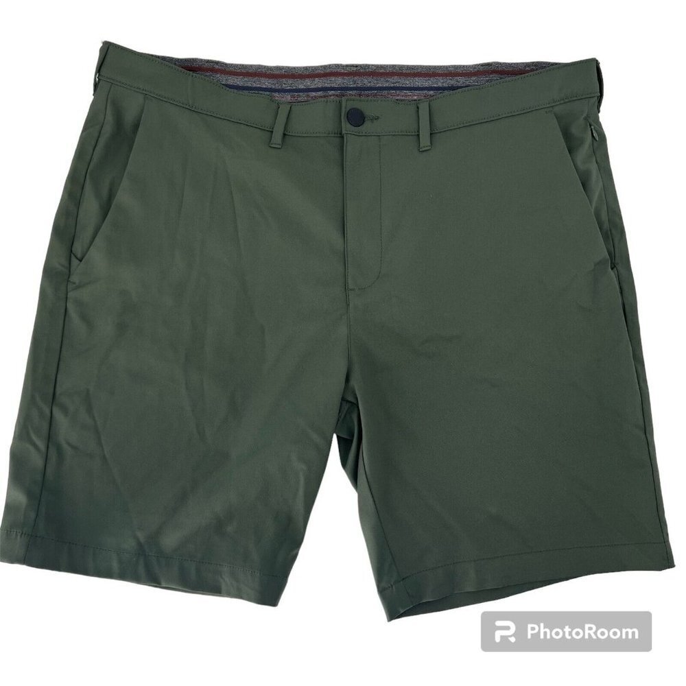 JACHS NEW YORK MEN'S STRETCH MID-WEIGHT PERFORMANCE SHORTS 40 Army Green‎